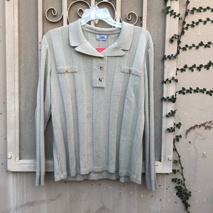 Nice knit tan sweater with beautiful buttons